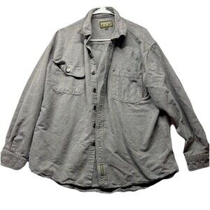 Vintage M. Fine & Sons Chamois Flannel Shirt Mens L OVERSIZED Gray Gorpcore